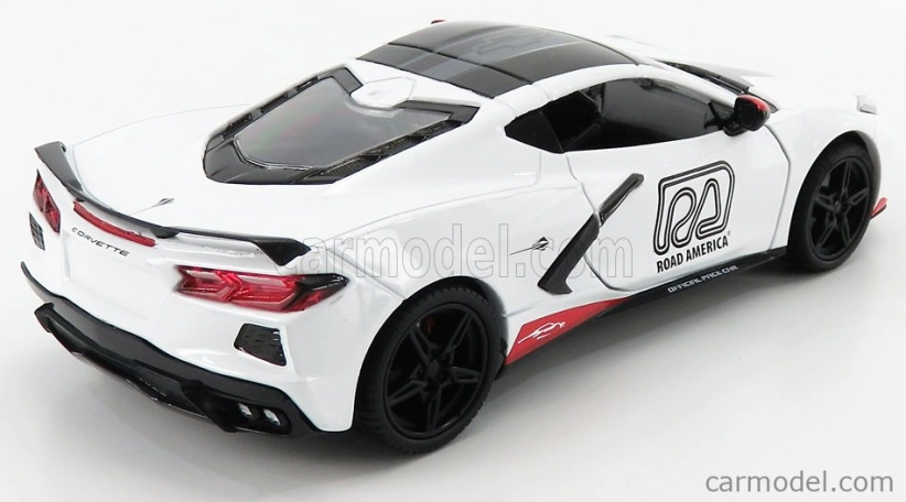 Greenlight Chevrolet Corvette C8 Official Pace Car Road America 2020 1:24 Bílá