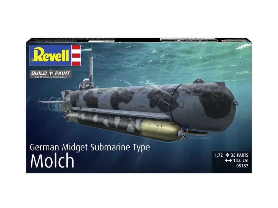 Plastic ModelKit ponorka 05187 – German Midget Submarine Type Molch (1:72)