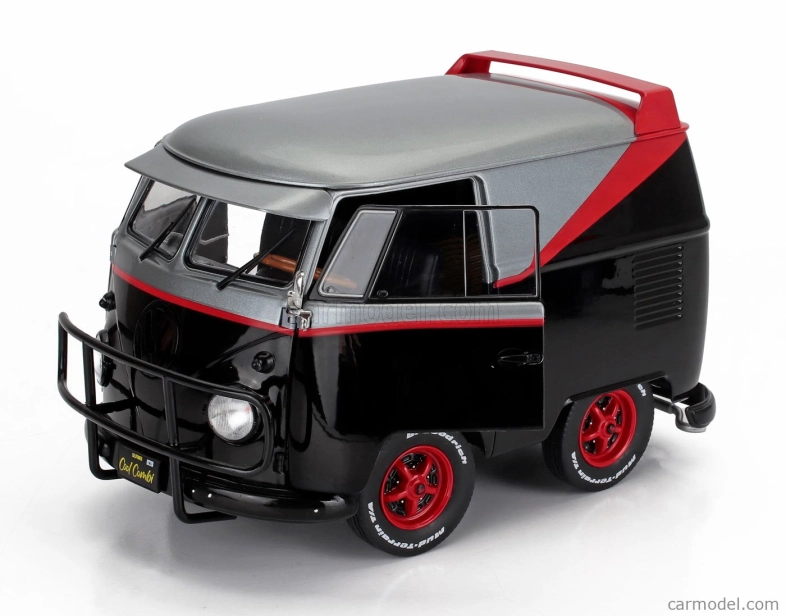 Solido Volkswagen T1 Van Kool Combi Sport With Trailer 1950 1:18 Černá Stříbrná Červená