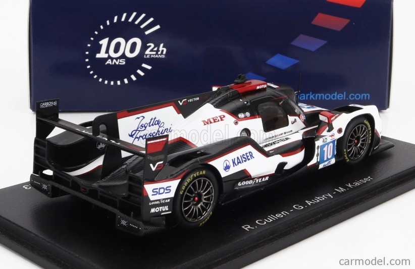 Spark-model Oreca 07 Gibson Gk428 4.2l V8 Team Vector Sport N 10 24h Le Mans 2023 G.aubry - R.cullen - M.kaiser 1:43 Biela Čierna