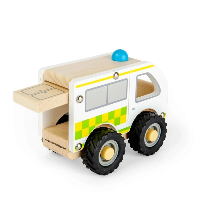 Bigjigs Toys Dřevěná mini sanitka