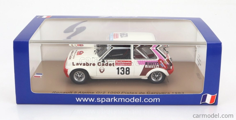 Spark-model Renault R5 Alpine Turbo Gr.2 N 138 Rally 1000 Pistes De Canjuers 1983 D.auriol - J.y.tissiot 1:43 Biela červená