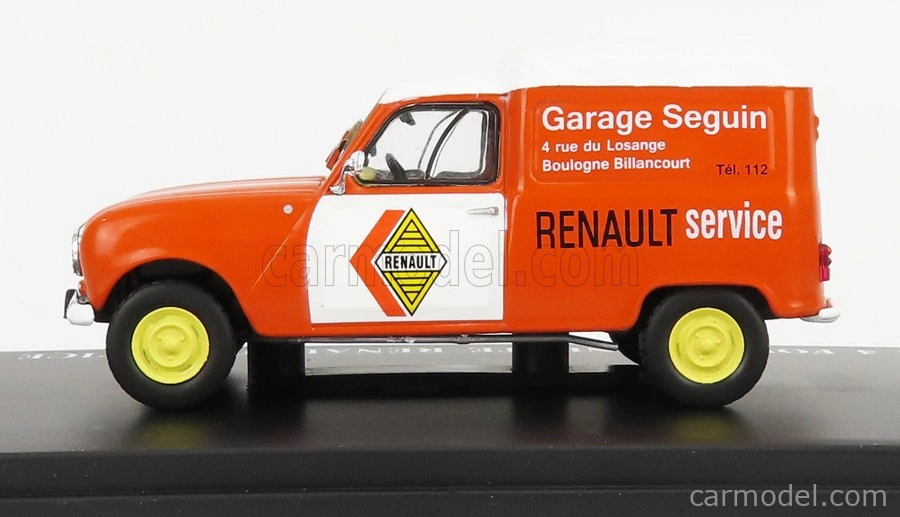 Edicola Renault R4 Van Fourgonette Garage Seguin Renault Service 1952 1:43 Oranžová biela