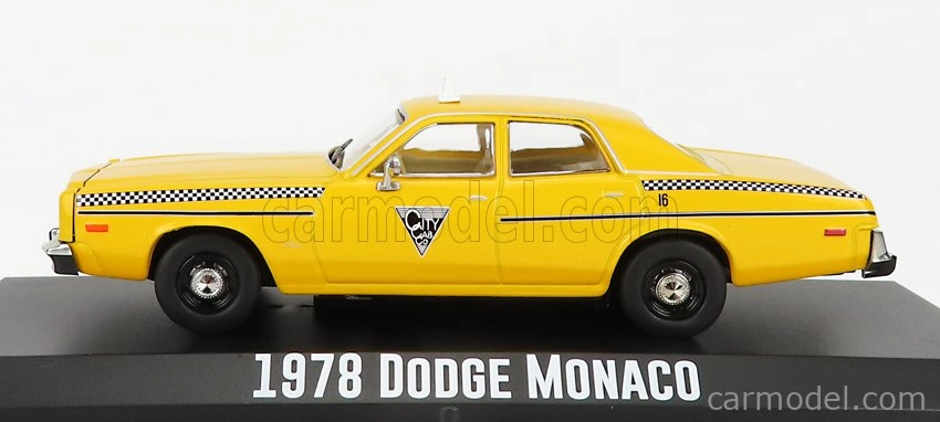 Greenlight Dodge Monaco Taxi City Cab Co 1978 - Rocky Iii Movie 1:43 Žltá