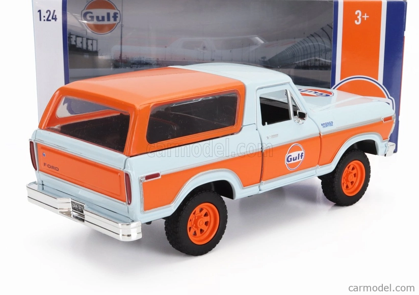 Motor-max Ford usa Bronco Gulf 1978 1:24 Světle Modrá Oranžová