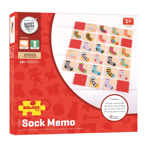 Bigjigs Toys Ponožková pamäťová hra