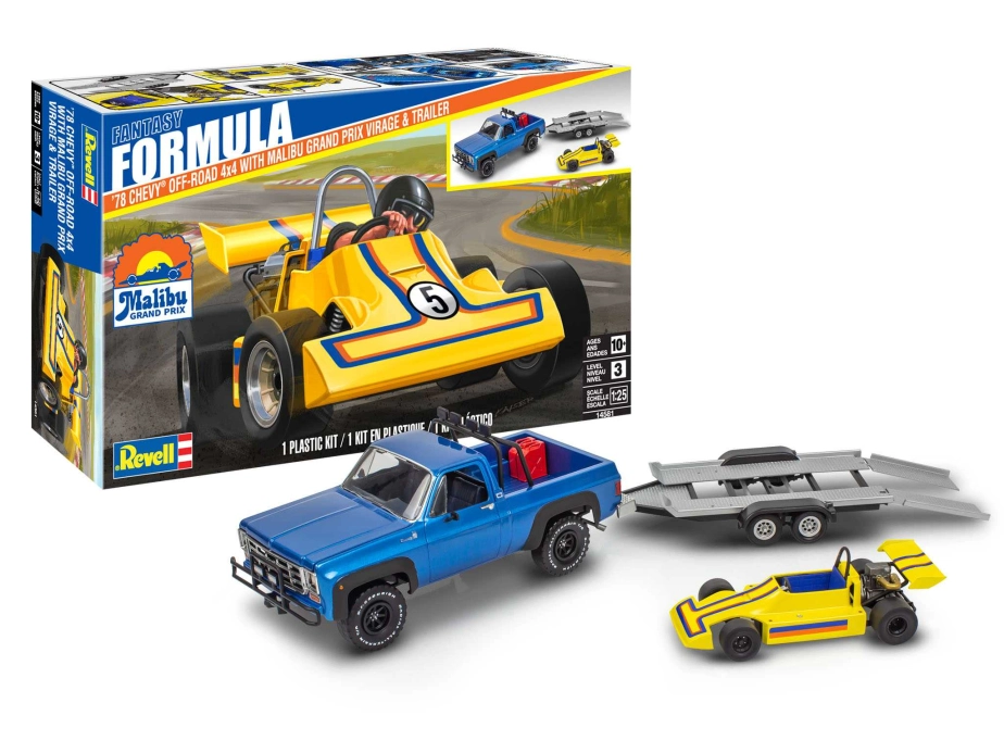 Plastic ModelKit MONOGRAM auto 4581 - 78 Chevy 4x4 Pickup with Go-kart (1:25)