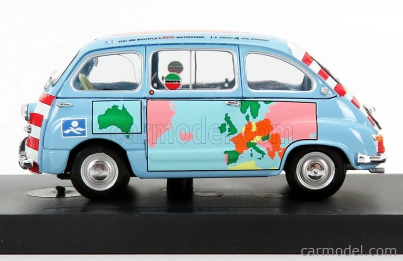 Brumm Fiat 600d Multipla - Graziano Rossi Motorhome 1960 1:43 Světle Modrá