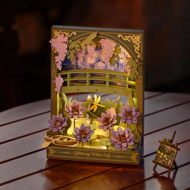 RoboTime 3D drevené puzzle Trblietavé lekná