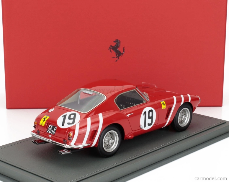 Bbr-models Ferrari 250gt Swb 3.0l V12 Team N.a.r.t. North American Racing N 19 24h Le Mans 1960 Ed Hugus - Augie Pabst - Con Vetrina - With Showcase 1:18 Red