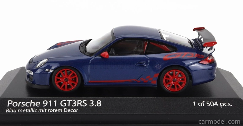 Minichamps Porsche 911 997-2 Gt3 Rs 3.8 Coupe 2009 - Red Wheels 1:43 Blue