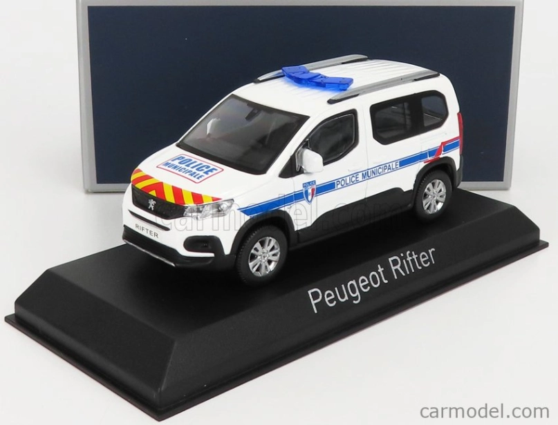 Norev Peugeot Rifter Police Municipale 2019 1:43 Biela modrá červená žltá