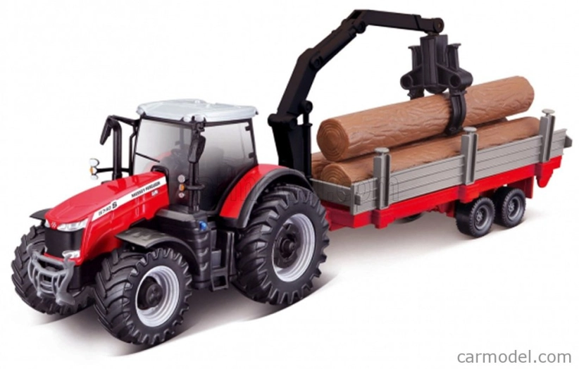 Bburago Massey Ferguson 8740S s doplňky (dárkové balení)