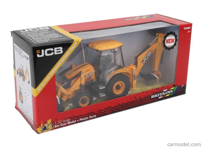 Britains JCB 3cx Plus Ruspa Gommata - traktorový škrabák 1:32 žltá čierna