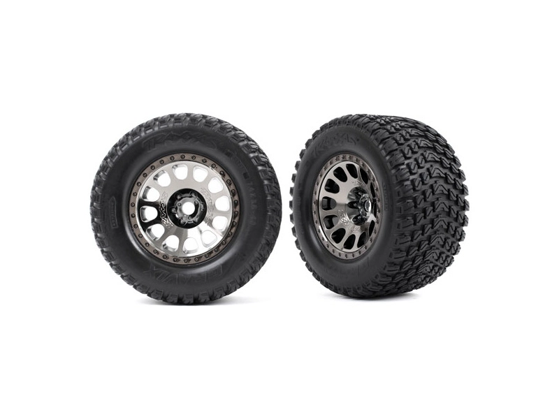 Traxxas kolo 4.3/5.7", disk XRT Race černý chrom, pneu Gravix (pár)