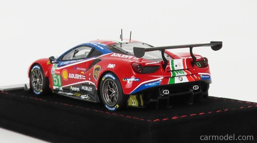 Bbr-models Ferrari 488 Gte Evo 3.9l Turbo V8 Team Af Corse N 51 2nd Lmgte Pro Class 24h Le Mans 2020 J.calado - A.pier Guidi - S.serra - Con Vetrina - S vitrínou 1:43 červená biela modrá