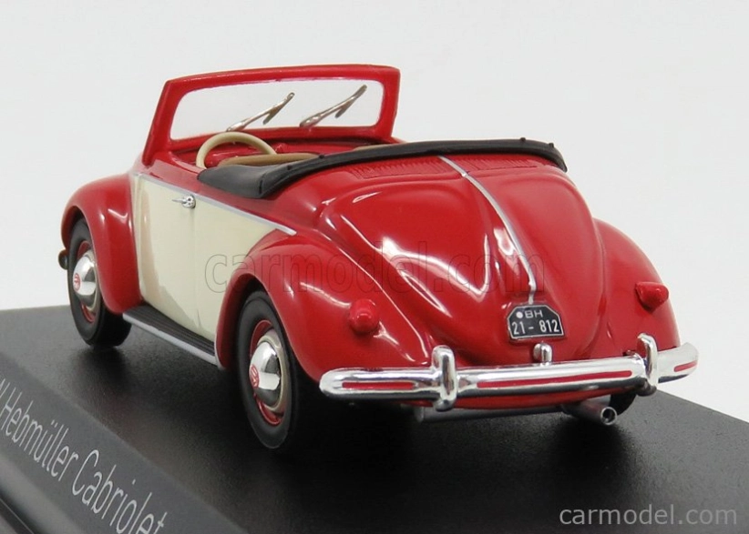 Norev Volkswagen Hebmuller Cabriolet Open 1949 1:43 Červený Krém