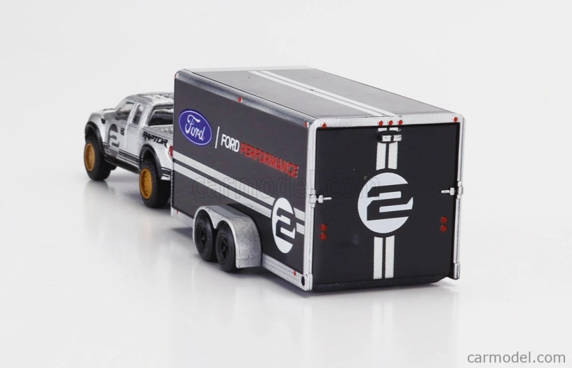 Maisto Ford USA F-150 Raptor Pick-up 2010 With Trailer Car Transporter + Gt N 2 2017 1:64 čierna strieborná