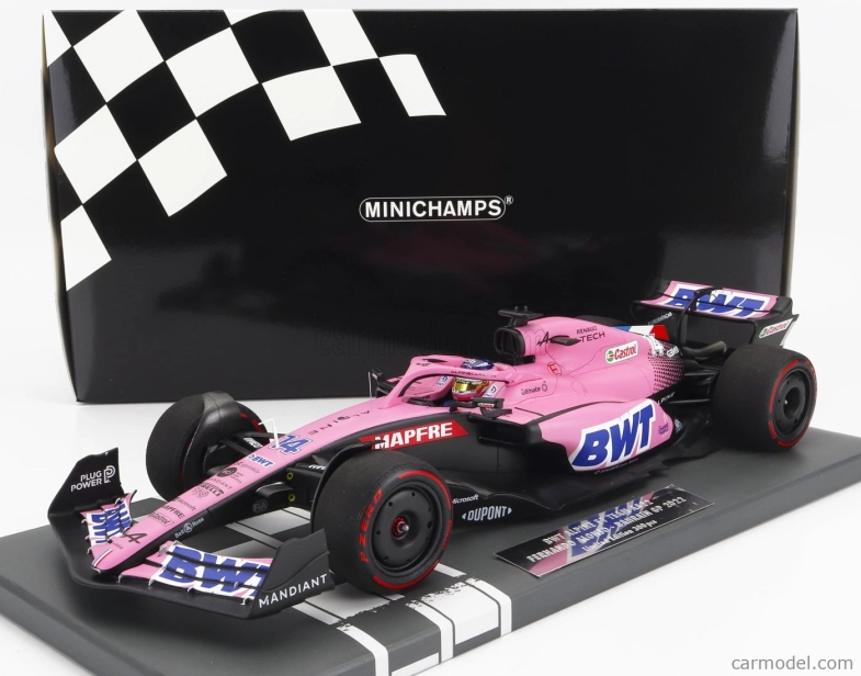 Minichamps Renault F1 A522 Team Alpine Bwt N 14 Bahrain Gp 2022 Fernando Alonso 1:18 Pink