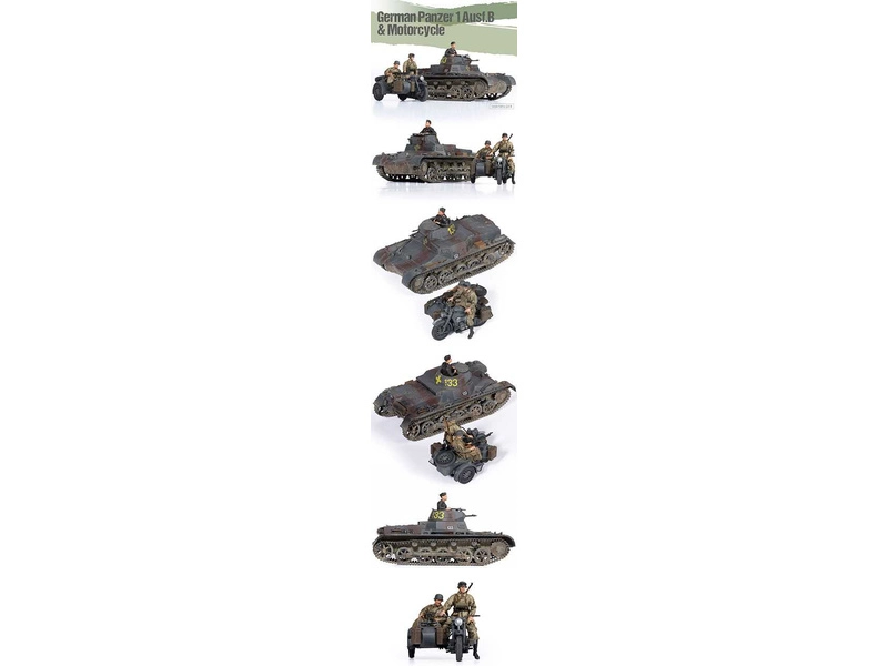 Academy Nemecký Panzer I Ausf.B a motocykel (1:35)