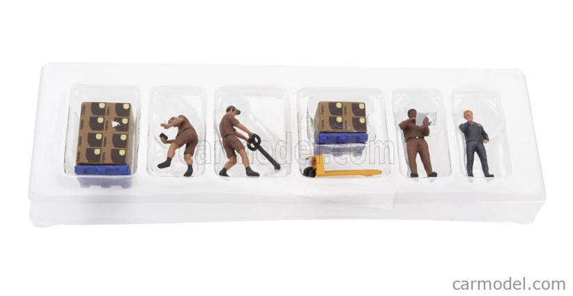 Sada figúrok Mini-gt 4x Ups Drivers And Workers 1:64 Brown