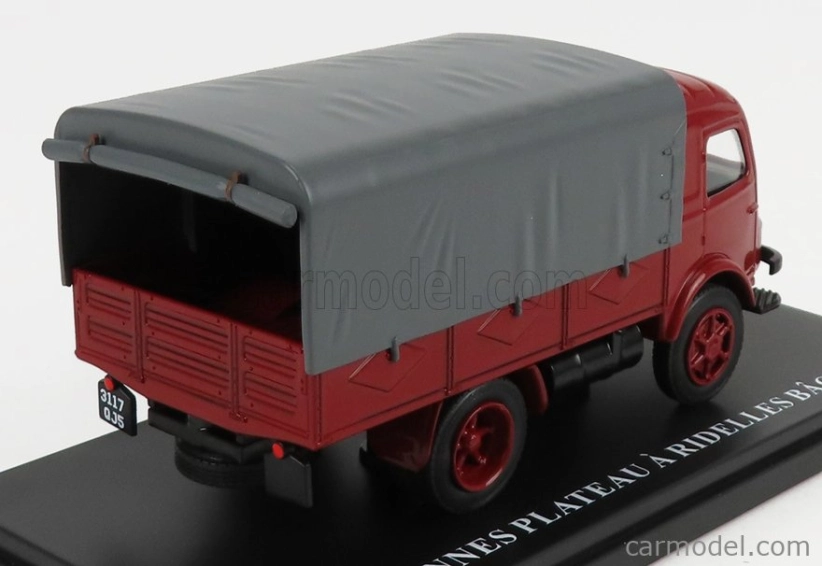 Edicola Renault Truck Telonato 2 Tonnes Plateau A Didelles Bache 1947 1:43 Červená sivá