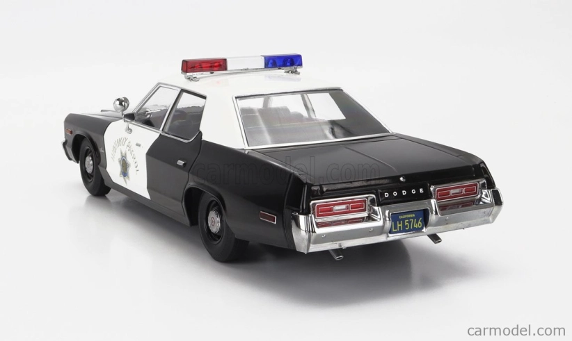 Dodge Monaco California Highway Patrol 1974 1:18 čierna biela