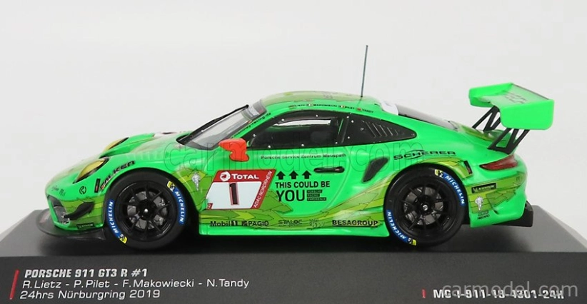 Ixo-models Porsche 911 991-2 Gt3 R Team Manthey Racing N 1 1:43, zelená