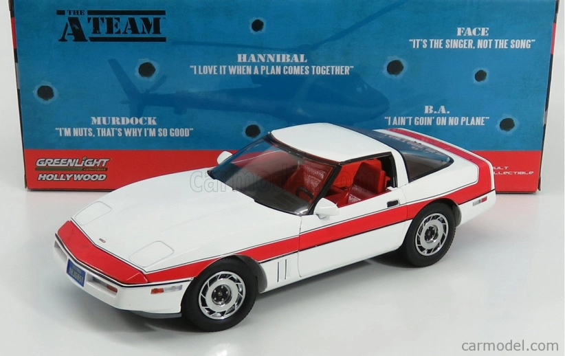 Greenlight Chevrolet Corvette C4 The A-team 1984 1:18 Bílá Červená