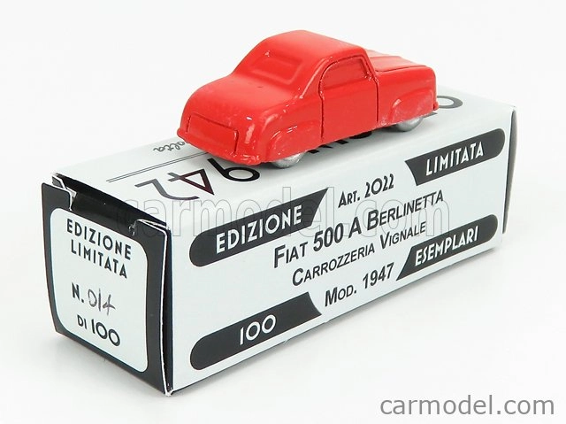 Officina-942 Fiat 500 Berlinetta Carrozzeria Vignale 1947 1:76 červená