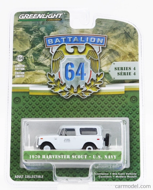 Greenlight International Harvester Scout Usa Navy Military 1970 1:64 svetlomodrá