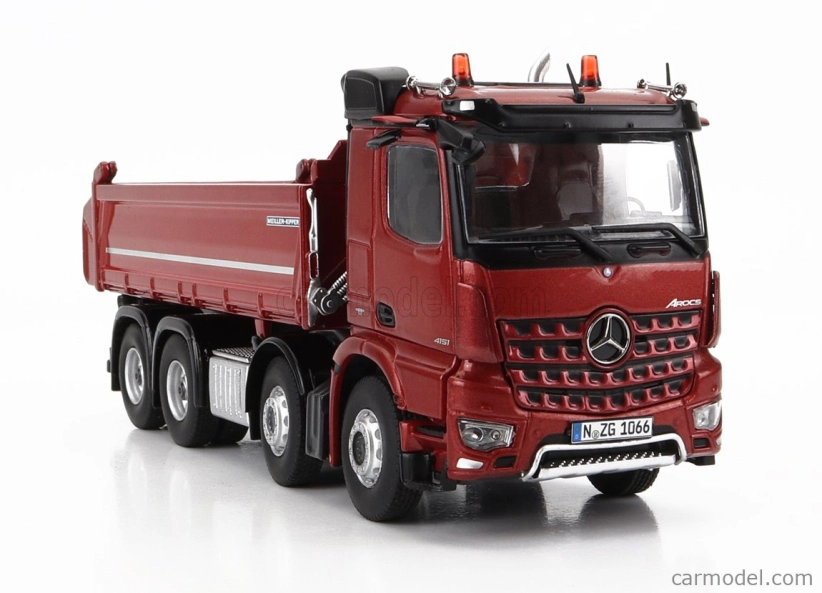 Nzg Mercedes benz Arocs 4151 8x4 Meiller Kipper Cassone Ribaltabile 4-assi 2019 1:50 Red Met