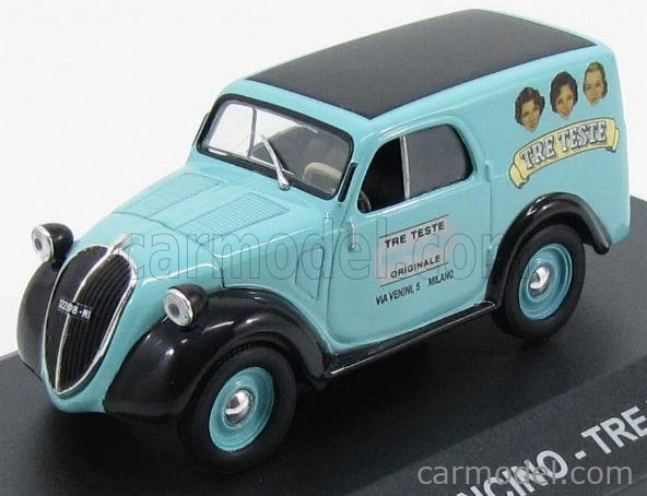 Edicola Fiat 500a Furgoncino Van Tre Teste 1948 1:43 Light Blue Black