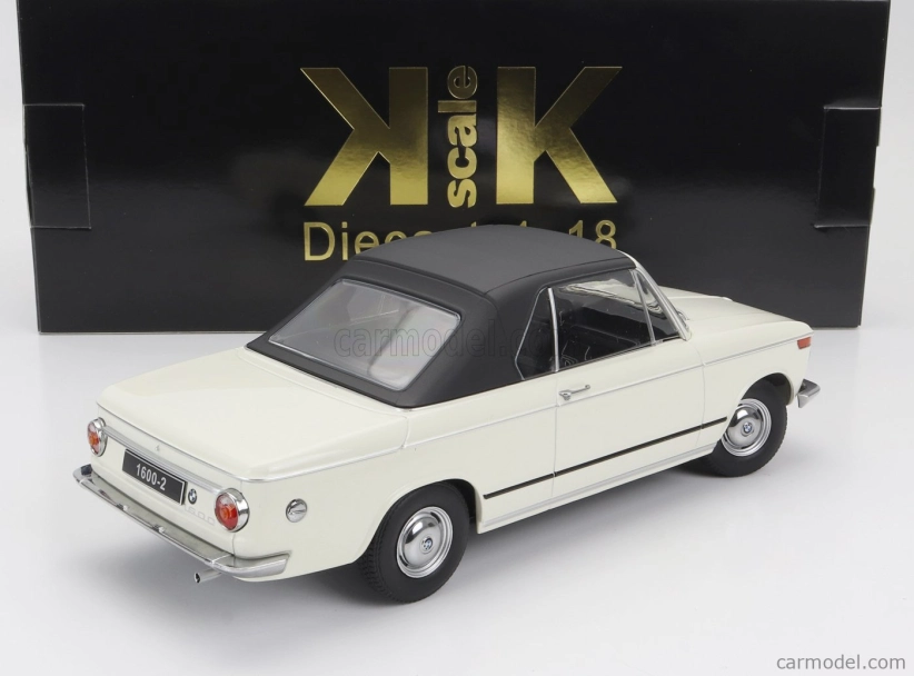 BMW 1600-2 Cabriolet 1968 v mierke kk - s odnímateľnou mäkkou strechou 1:18 biela