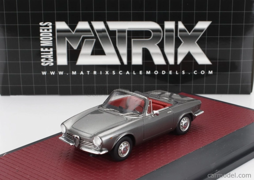 Matrix modely v mierke Alfa romeo Giulia Gt Cabriolet Spider Prototipo 1963 1:43 Grey Met