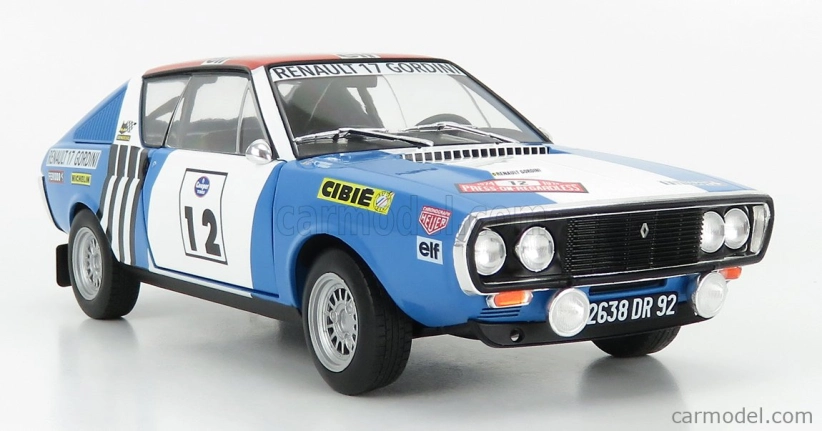 Solido Renault R17 Gordini N 12 Winner Rally Press On Regardless 1974 J.l.therier - C.delferrier 1:18 Modrá Bílá Červená