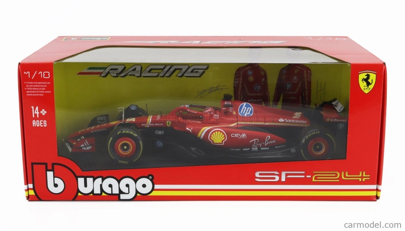 Bburago Ferrari F1 Sf-24 Team Scuderia Ferrari N 16 Season 2024 Charles Leclerc 1:18 Červená Černá