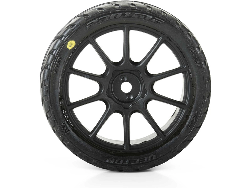 Kolesá Pro-Line 1:14 s pneumatikami Vector, čierny disk Mach 10 H12mm (4): Typhon Grom