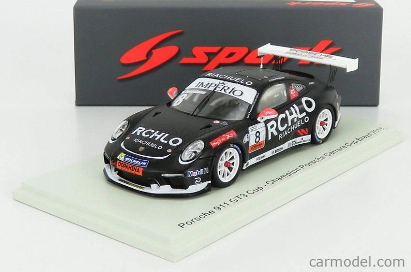 Spark-model Porsche 911 991 Gt3 Cup N 8 Champion Porsche Carrera Cup Brazil 2018 W.neugebauer 1:43 Black