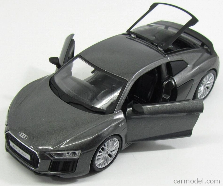 Maisto Audi R8 V10 Plus Coupe 2015 1:24 sivý metamfetamínový uhlík