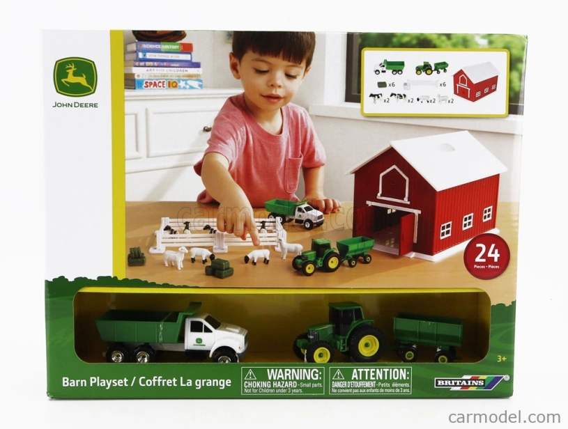 Britains Accessories Set Farm Toys With Tracor + Trailer And Truck 1:64 Zelená Bílá