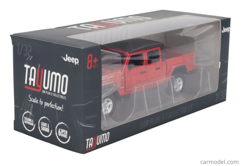 Tayumo Jeep Gladiator Pick-up Truck Rubicon 2020 1:32 Červená Černá