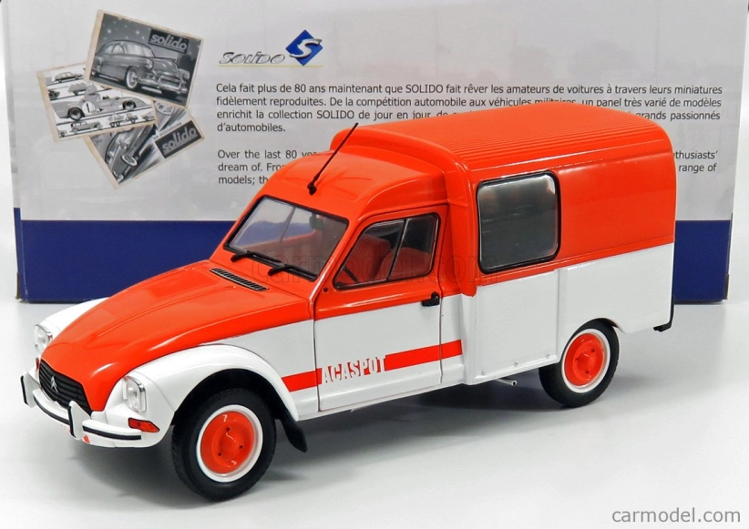 Solido Citroen Acadiane Van Acaspot 1984 1:18 Oranžová Bílá