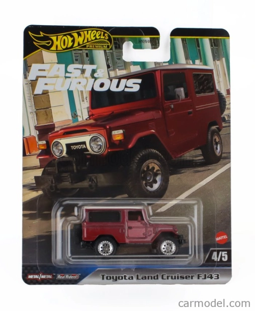 Mattel hot wheels Toyota Land Cruiser Fj43 1977 - Rýchlo a zbesilo 1:64 červená biela