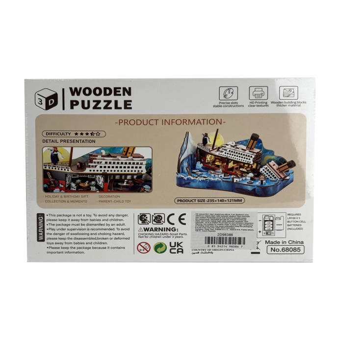 2Kids Toys 3D dřevěná skládačka Miniaturní scéna Titanic