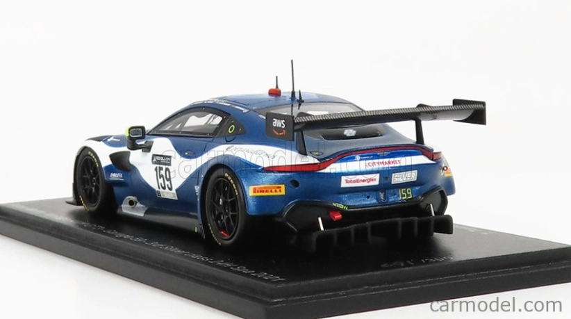 Spark-model Aston martin Vantage Amr Gt3 Team Garge 59 N 159 3rd Silver Class 24h Spa 2021 T.tujula - A.macdowall - N.kjaergaard 1:43 Modrá Bílá