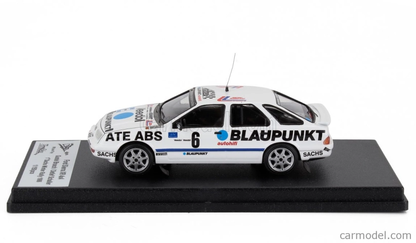 Trofeu Ford england Sierra Xr 4x4 N 6 Winner Rally Invernale Sachs 1986 Gustel Brusch - Detlef Schaller 1:43 Bílá
