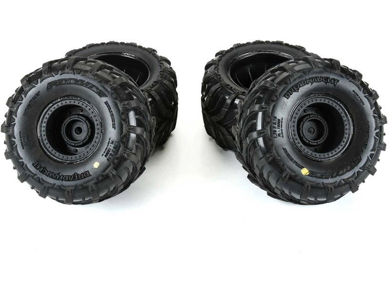 Pro-Line koleso 1:16, pneu Dreadnaught, disk čierny (4): Arrma Gorgon/Quake Grom