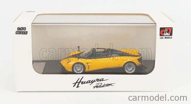 Lcd-model Pagani Huayra Roadster 2018 1:64 Žlutá Černá