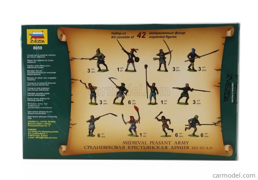 Zvezda Accessories Medieval Peasant Army 1500 1:72 /
